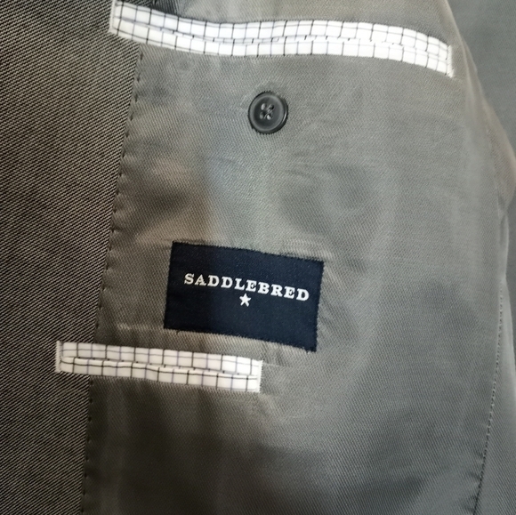 Saddlebred Gray Blazer Suit Jacket Coat Size 42L - Picture 4 of 13